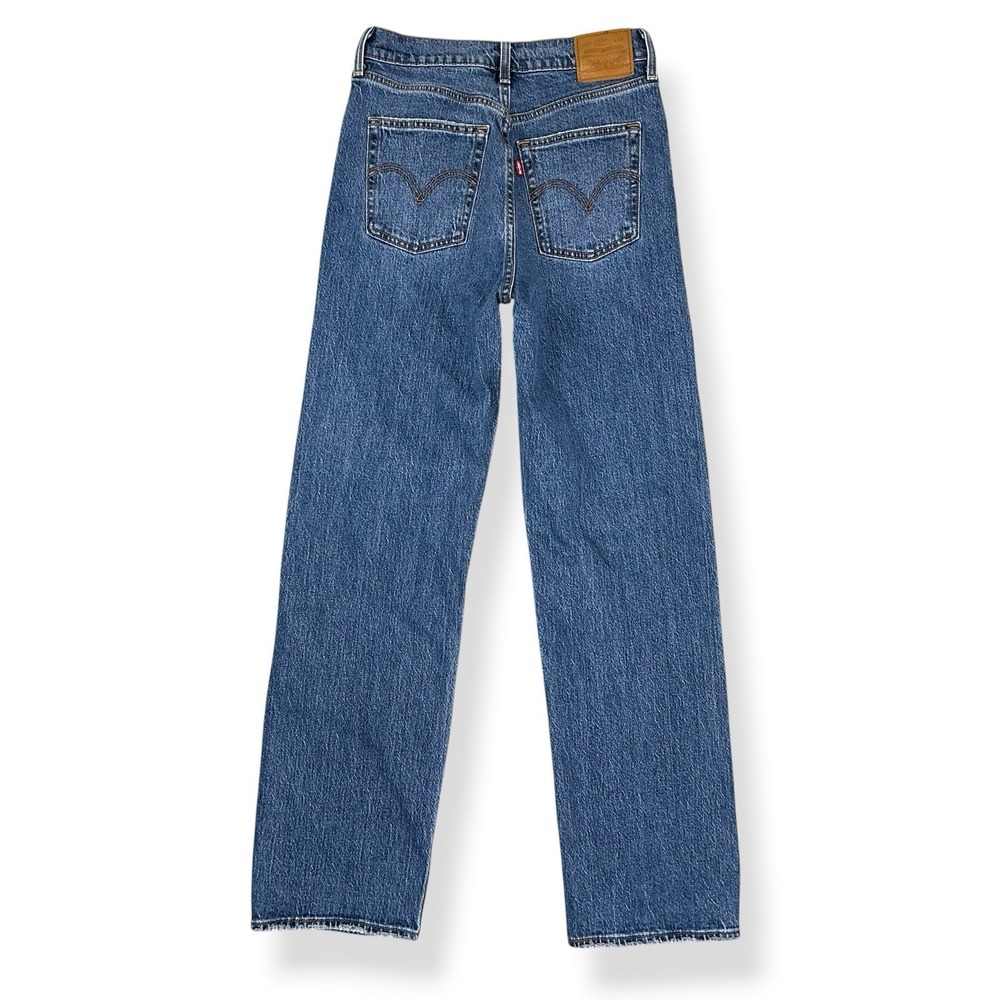 Levis Jeans Womens 28 (27x29.5) Blue Ribcage Straight Ankle Denim Button Fly